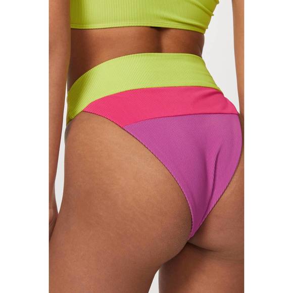 NEW BEACH RIOT alexis bottom in lime punch colorblock - Picture 2 of 2